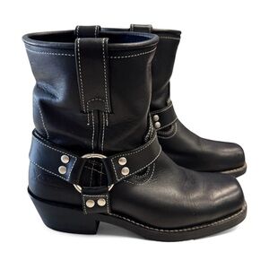 Xelement Women’s Black Leather Harness Motorcycle Boots Size 8M